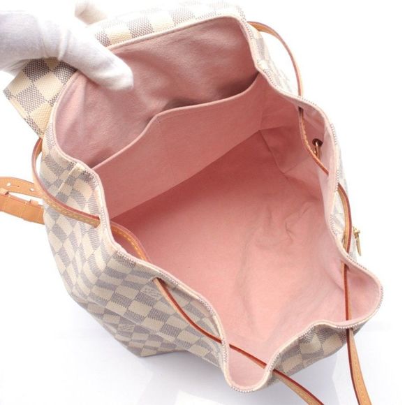 Louis Vuitton Damier Azur Backpack Rucksack PVC Leather White - Picture 3 of 8